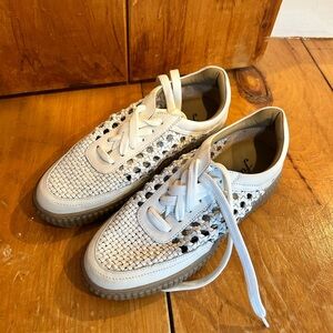 Free People White Woven Sneakers